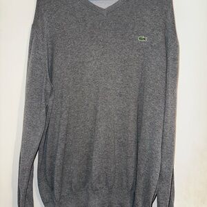 Lacoste‎ Men's Charcoal V-Neck Sweater